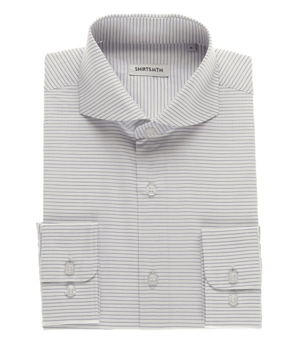 Regular fit horizontal striped cotton shirt